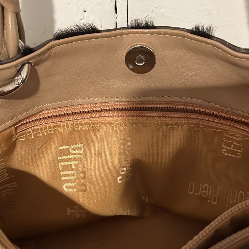 Ceoni Piero genuine leather animal hair Italian bag - Picture 5 of 6